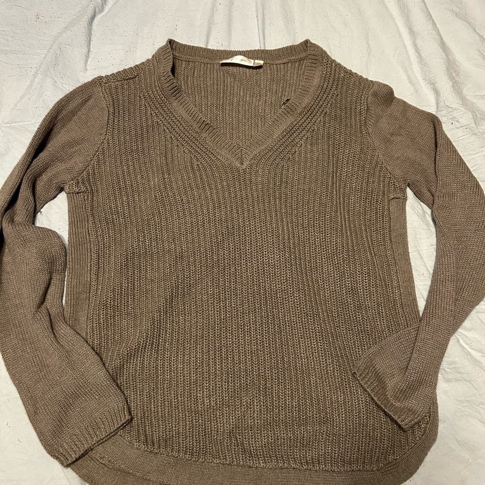 RD Style V-Neck Sweater - Taupe